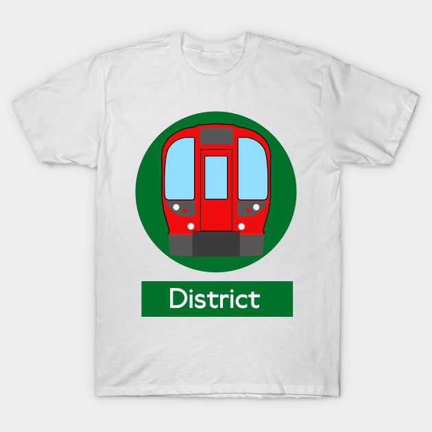 London Underground Subway District T-Shirt by 2createstuff